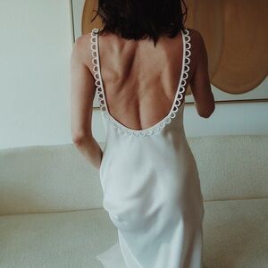 Gianni Bini x DANNIJO Bessette Sweetheart Neck Sleeveless Satin Maxi Slip Dress